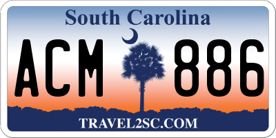 SC license plate ACM886