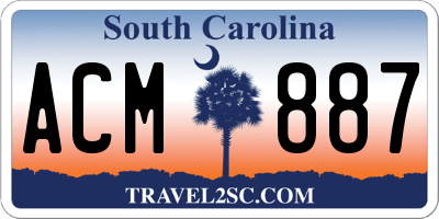 SC license plate ACM887