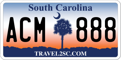 SC license plate ACM888