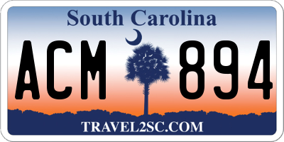 SC license plate ACM894