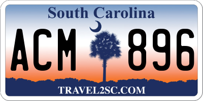 SC license plate ACM896