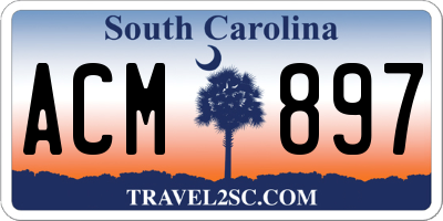SC license plate ACM897