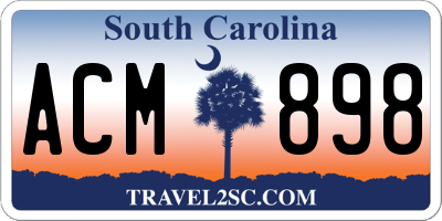 SC license plate ACM898