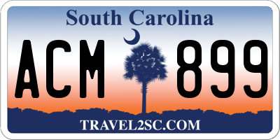 SC license plate ACM899