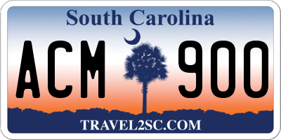 SC license plate ACM900