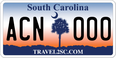 SC license plate ACN000