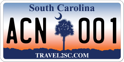 SC license plate ACN001