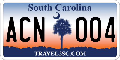 SC license plate ACN004