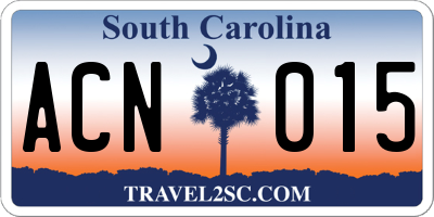 SC license plate ACN015
