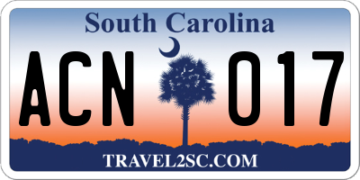 SC license plate ACN017