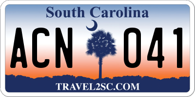 SC license plate ACN041