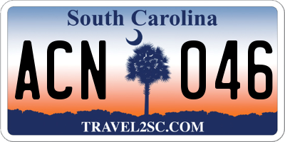 SC license plate ACN046