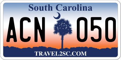 SC license plate ACN050