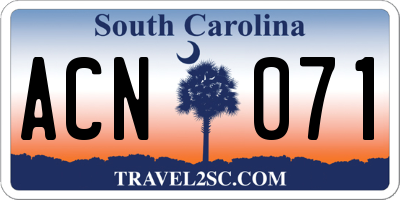 SC license plate ACN071