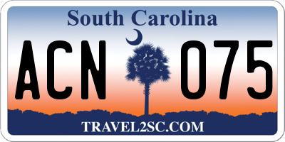 SC license plate ACN075