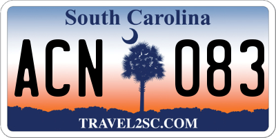 SC license plate ACN083