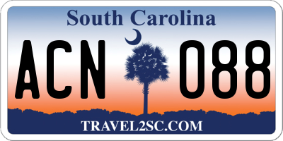 SC license plate ACN088