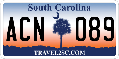 SC license plate ACN089