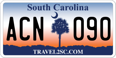 SC license plate ACN090