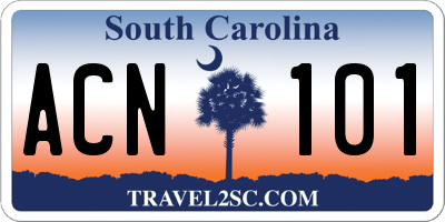 SC license plate ACN101