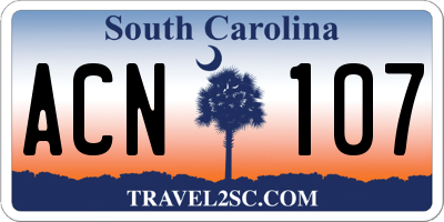 SC license plate ACN107