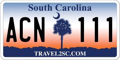 SC license plate ACN111