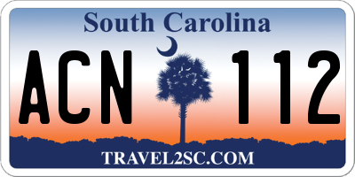 SC license plate ACN112