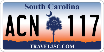 SC license plate ACN117