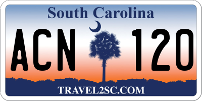 SC license plate ACN120