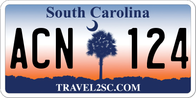 SC license plate ACN124