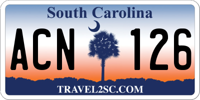 SC license plate ACN126