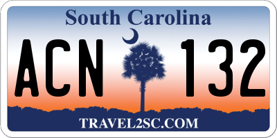 SC license plate ACN132