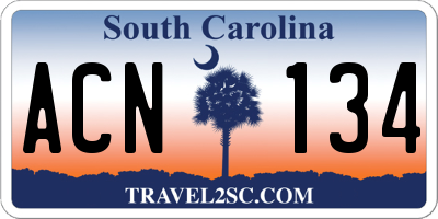 SC license plate ACN134