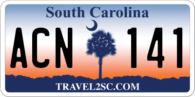 SC license plate ACN141