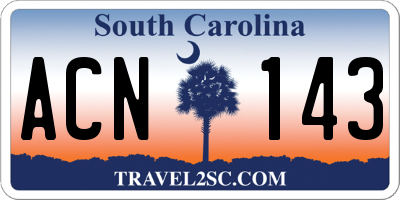 SC license plate ACN143