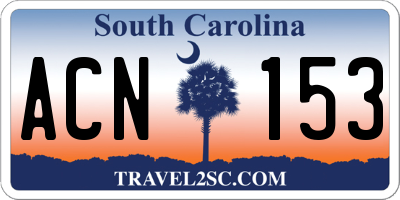 SC license plate ACN153