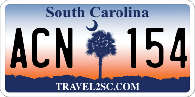SC license plate ACN154