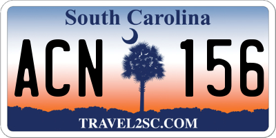 SC license plate ACN156