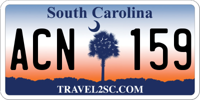 SC license plate ACN159