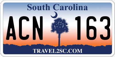 SC license plate ACN163
