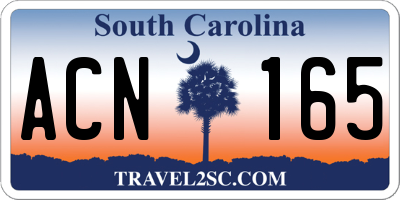 SC license plate ACN165