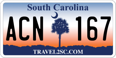 SC license plate ACN167