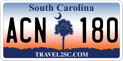 SC license plate ACN180