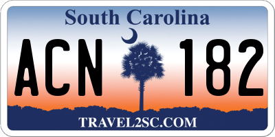 SC license plate ACN182