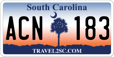 SC license plate ACN183