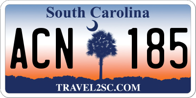 SC license plate ACN185