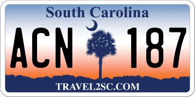 SC license plate ACN187