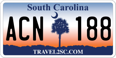 SC license plate ACN188