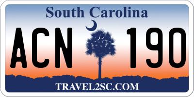 SC license plate ACN190