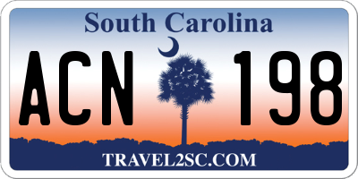 SC license plate ACN198